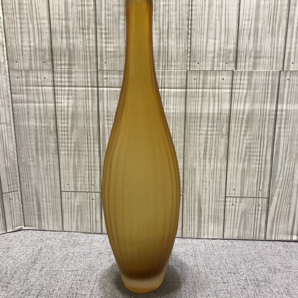 Vintage Amber Art Glass Vase/Bottle